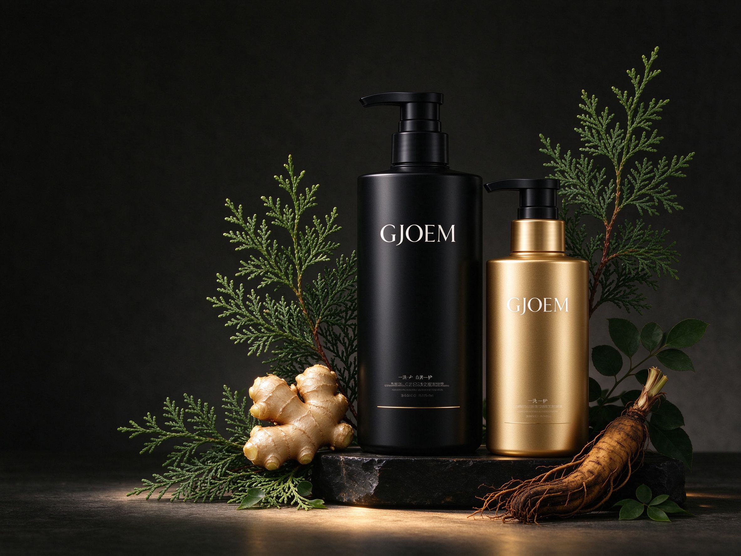 一洗一护白养黑组合：草本洗发水与健发乳，华宝堂 gjoem.com 定制